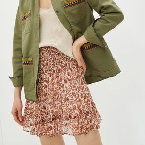 NWT Anthropologie smocked waist floral mini skirt